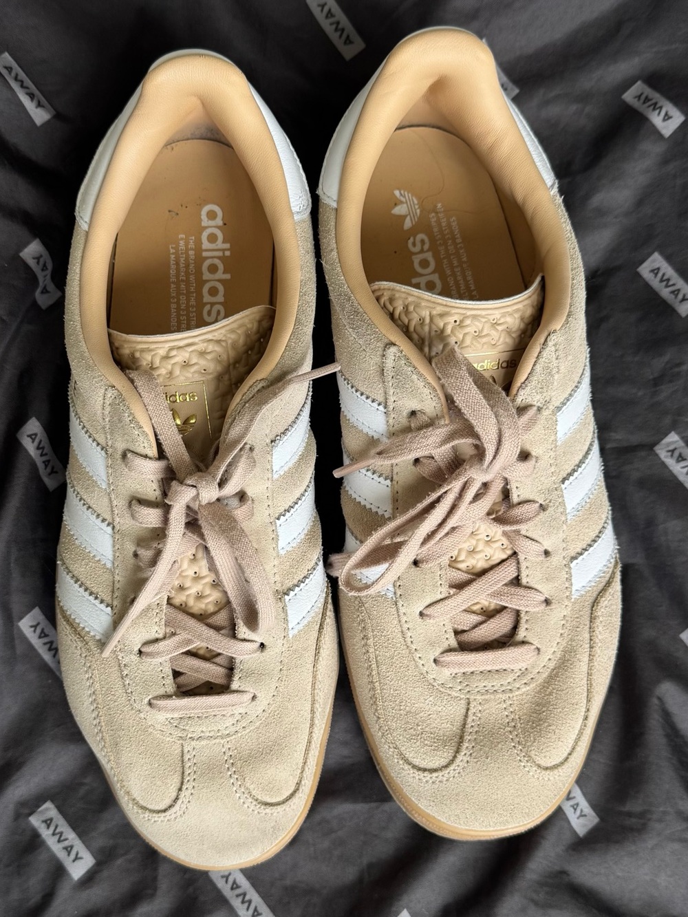adidas Gazelle Sneakers in Beige and White